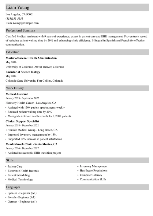 sample resume example