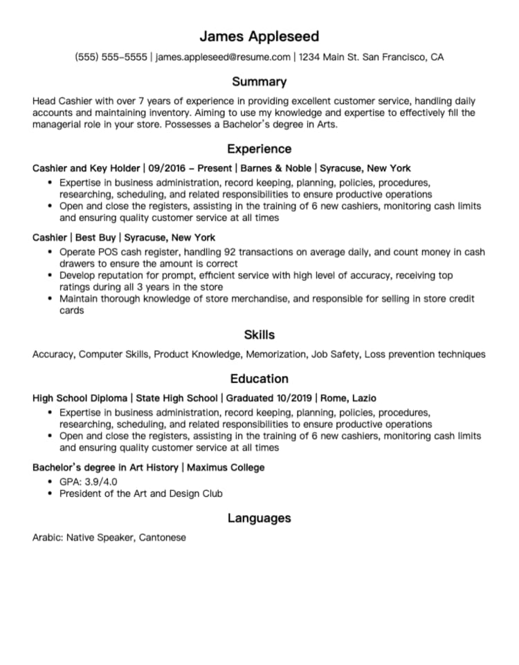 Resume.com Tempe Resume Template