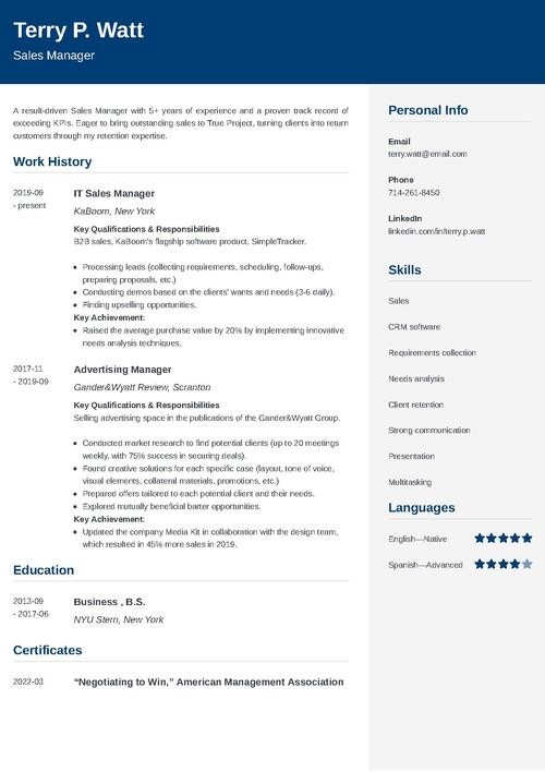 sample resume example