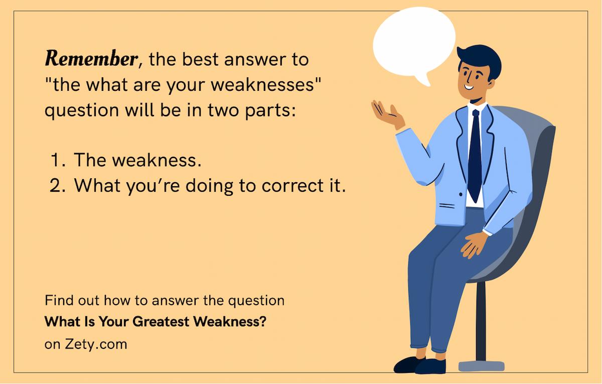 The best answer to the what are your weaknesses