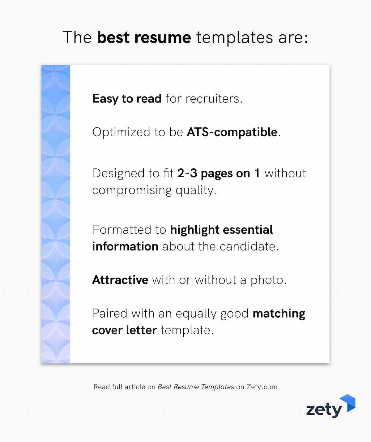 The best resume templates should be
