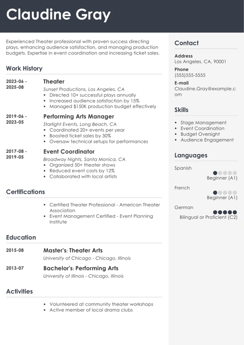 sample resume example