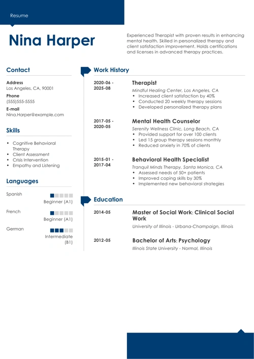 sample resume example