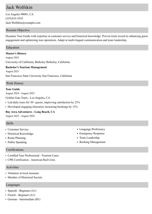 sample resume example