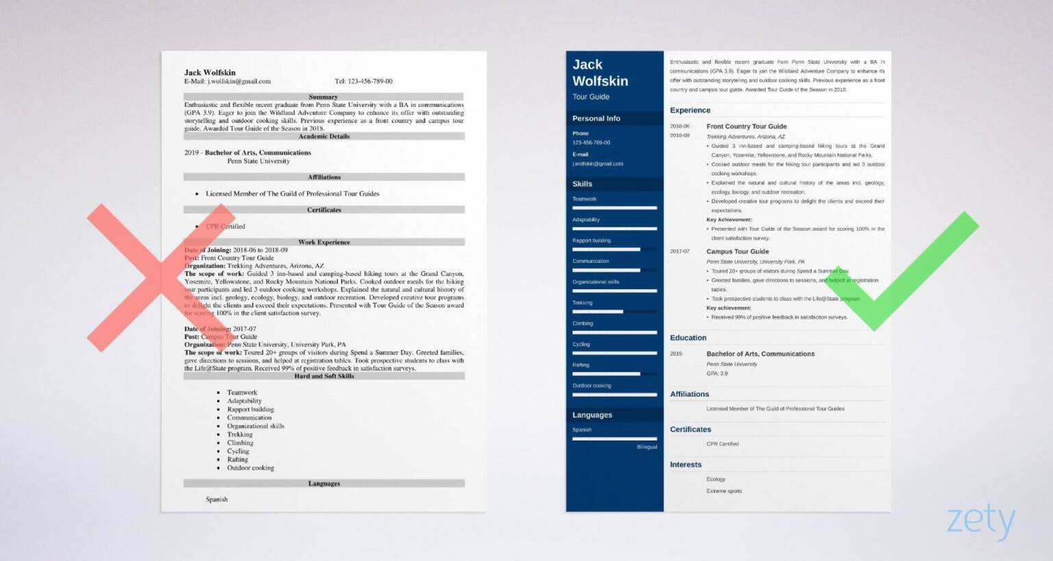 tour guide resume templates