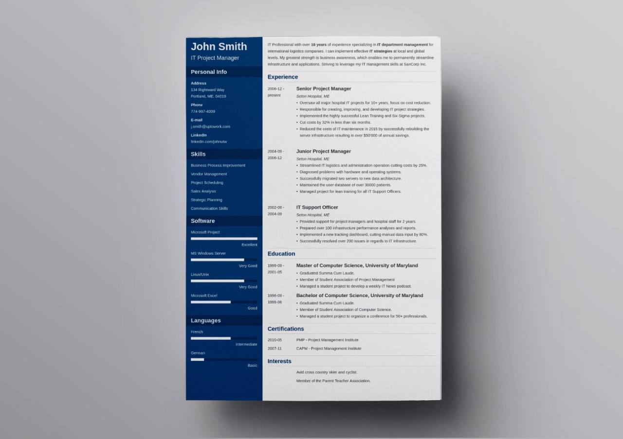 traditional resume by zety