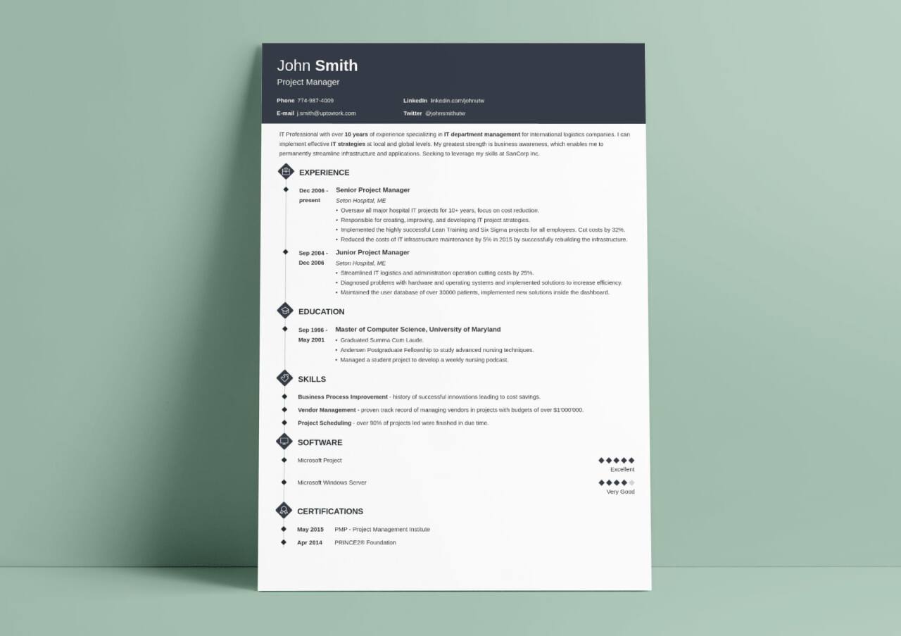 traditional resume by zety