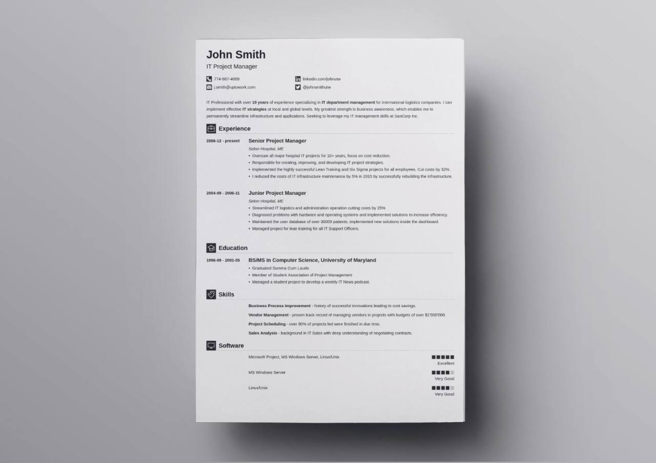 traditional resume by zety