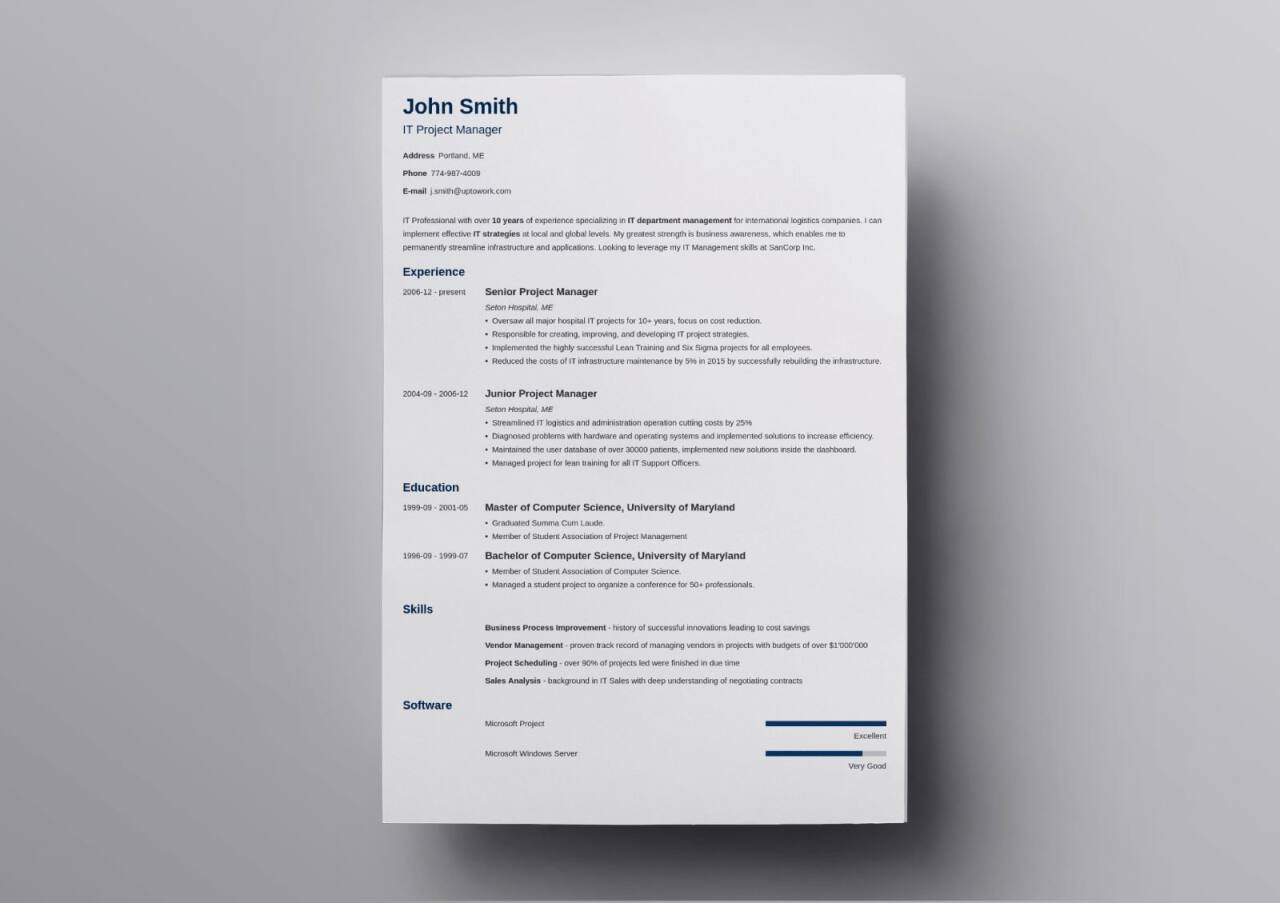 traditional resume by zety