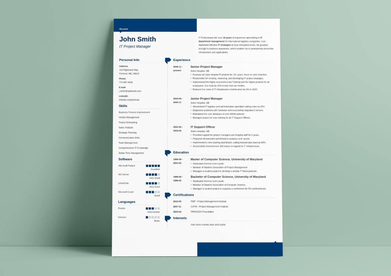 traditional resume by zety