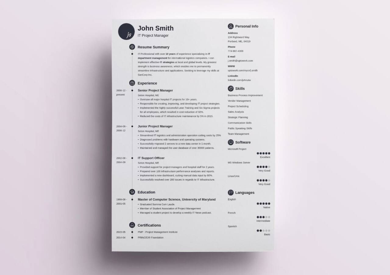 traditional resume by zety