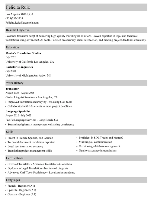 sample resume example