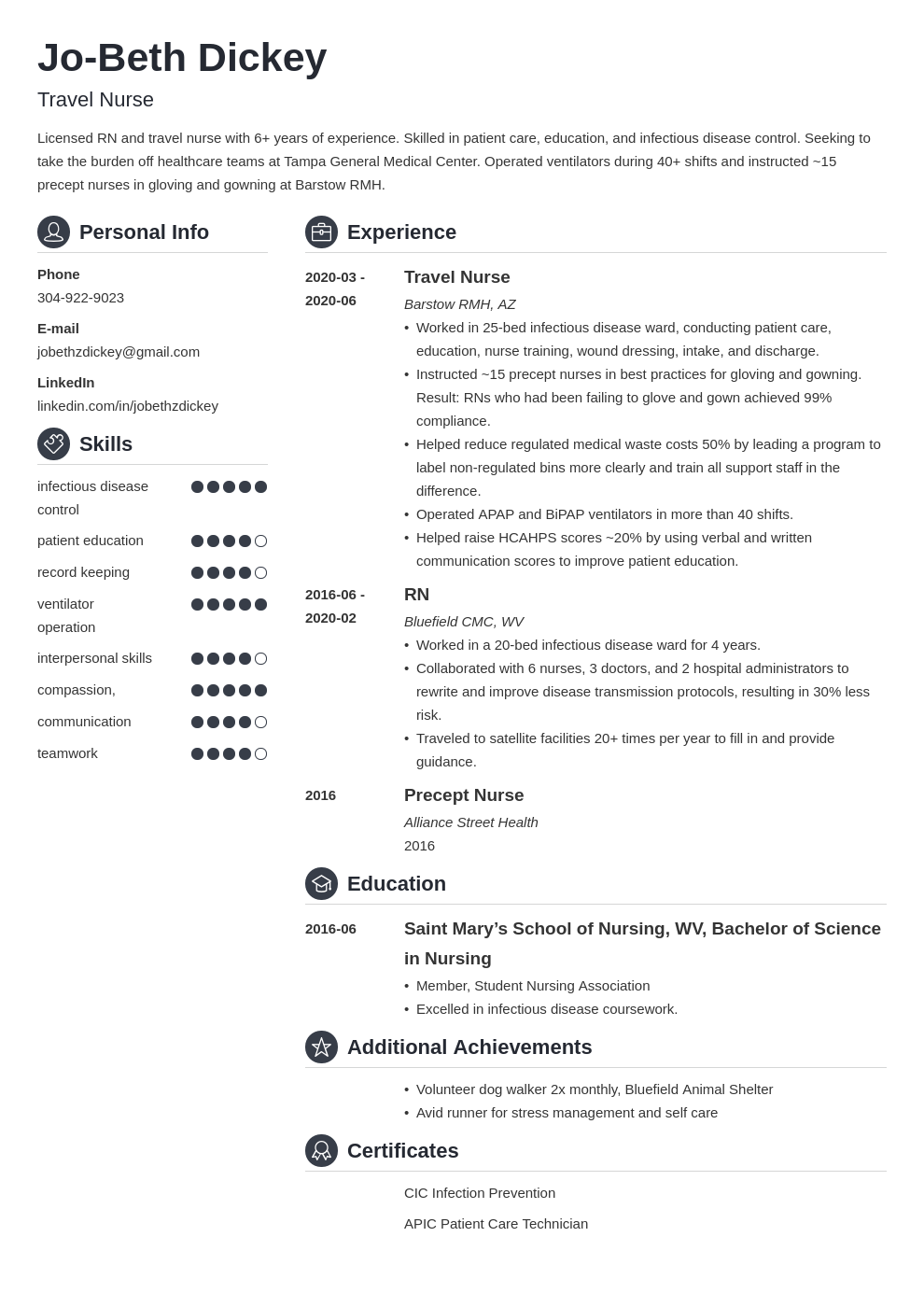 Travel Nurse Resume Examples And Guide 10 Tips 
