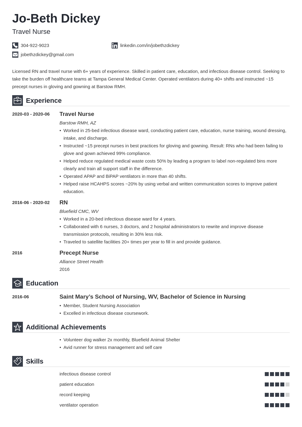 travel nursing resume examples