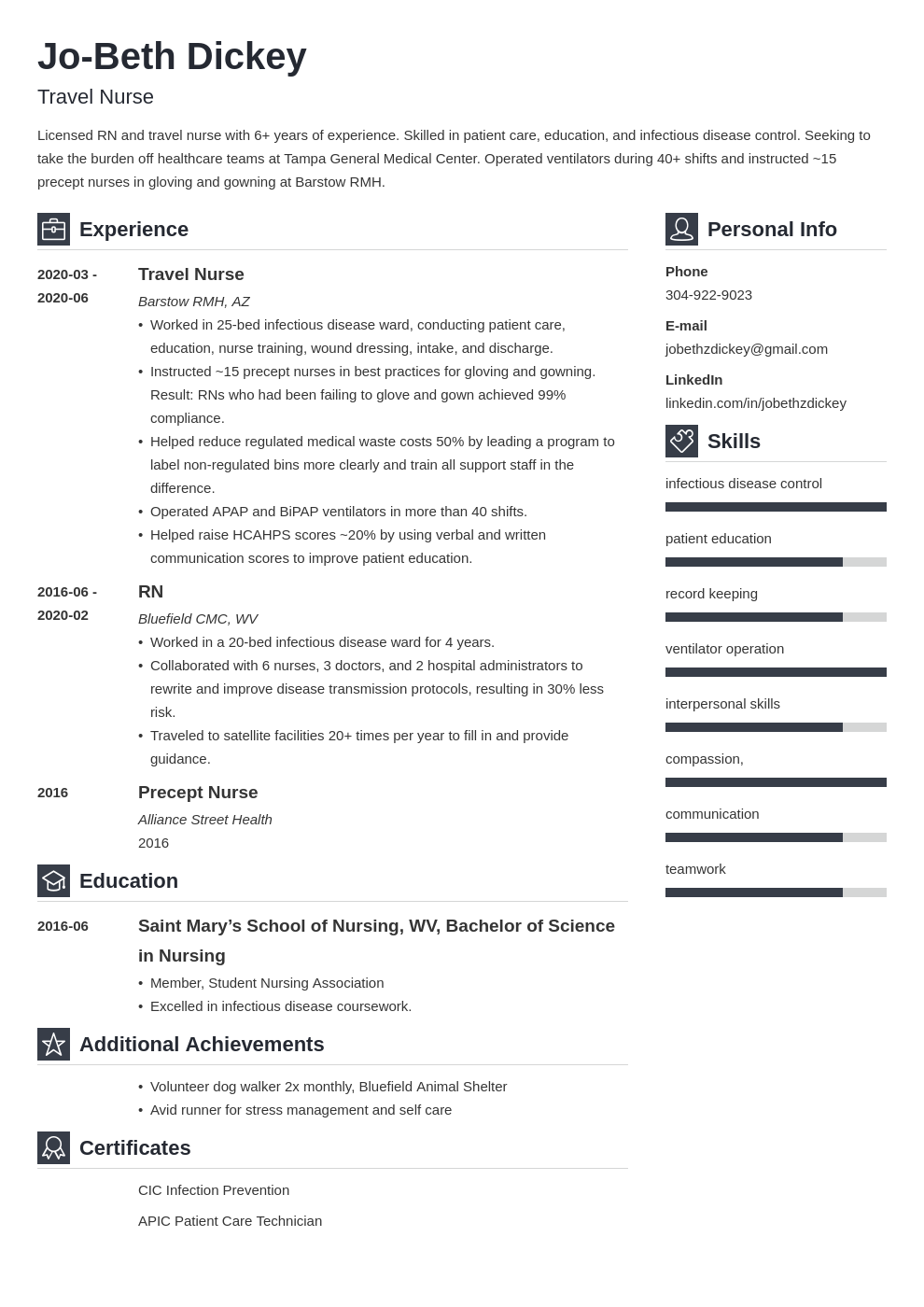 Travel Nurse Resume Examples And Guide 10 Tips 