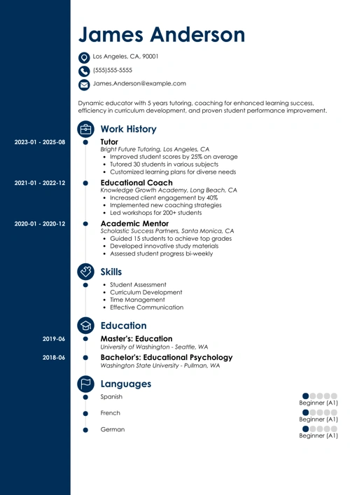 Tutor resume example