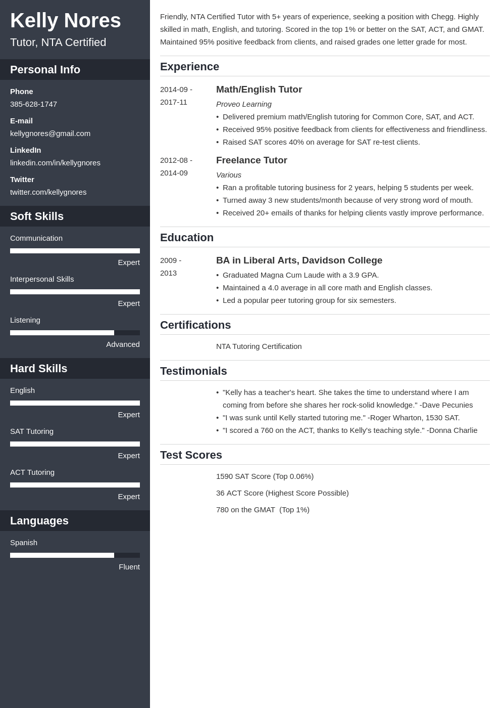 tutor resume example template cascade