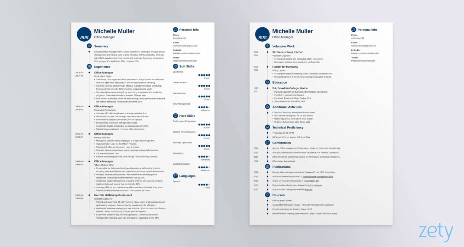 Two Page Resume Sample