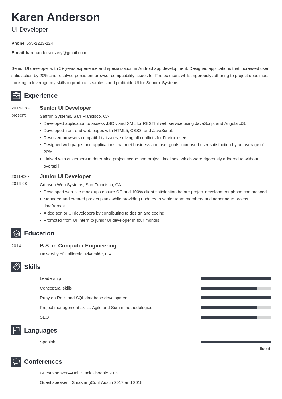 ui developer resume example template newcast