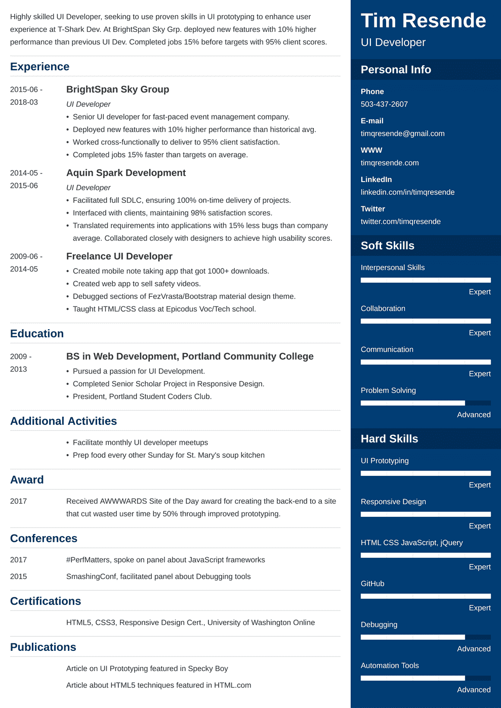4+ UI/UX Resume Samples (Guide with Templates & Skills)