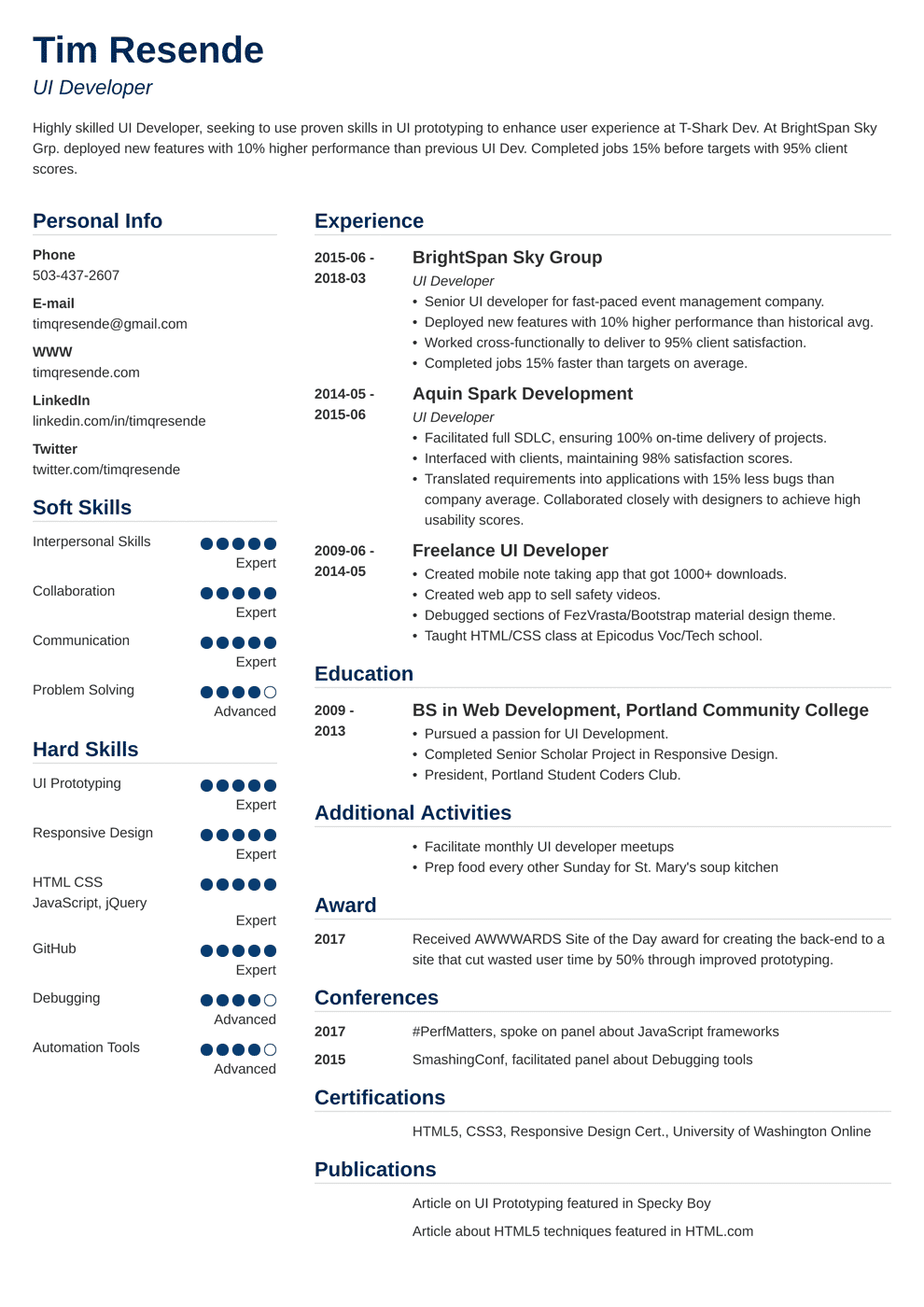 4+ UI/UX Resume Samples (Guide with Templates & Skills)