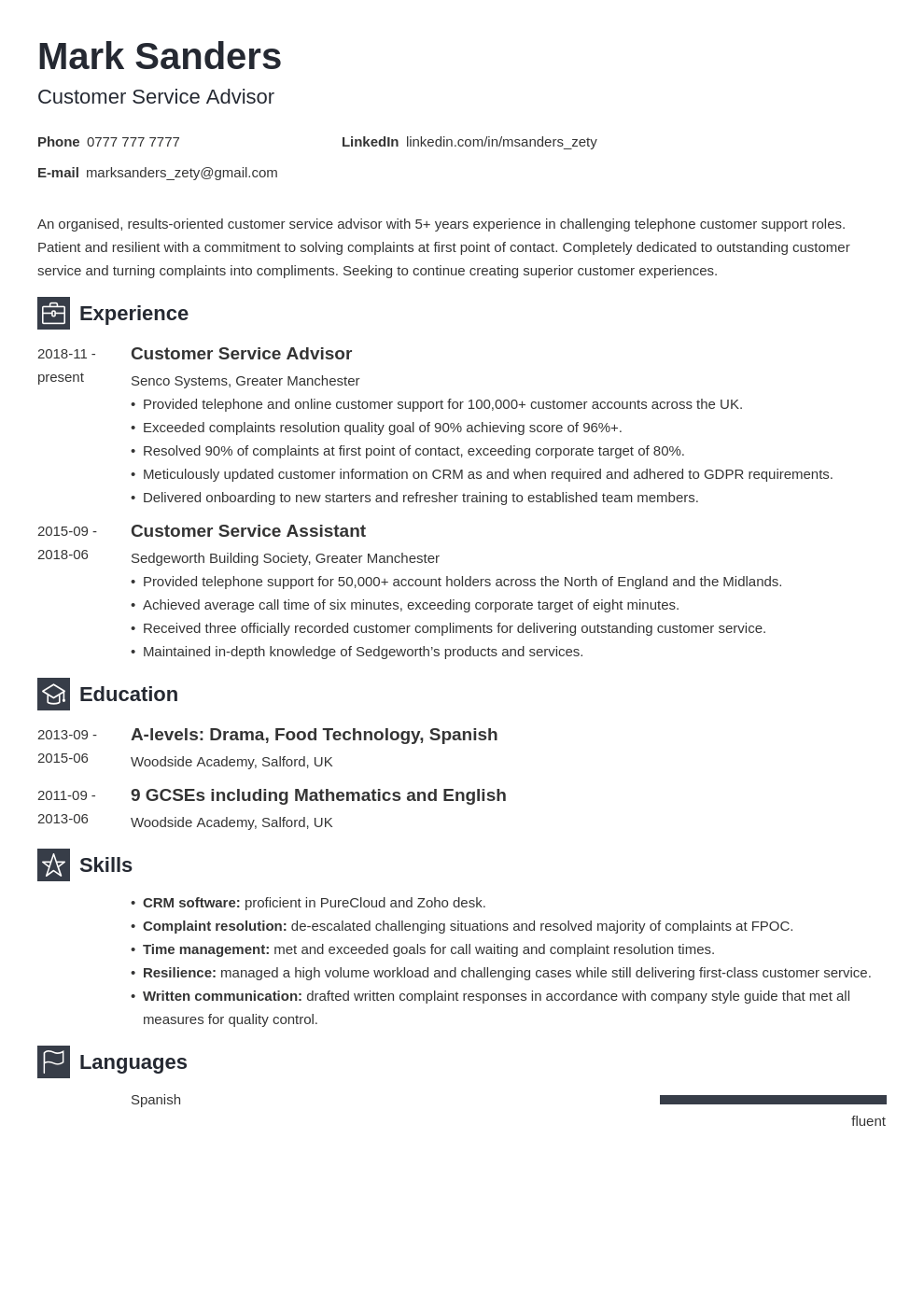 uk customer service cv example template newcast