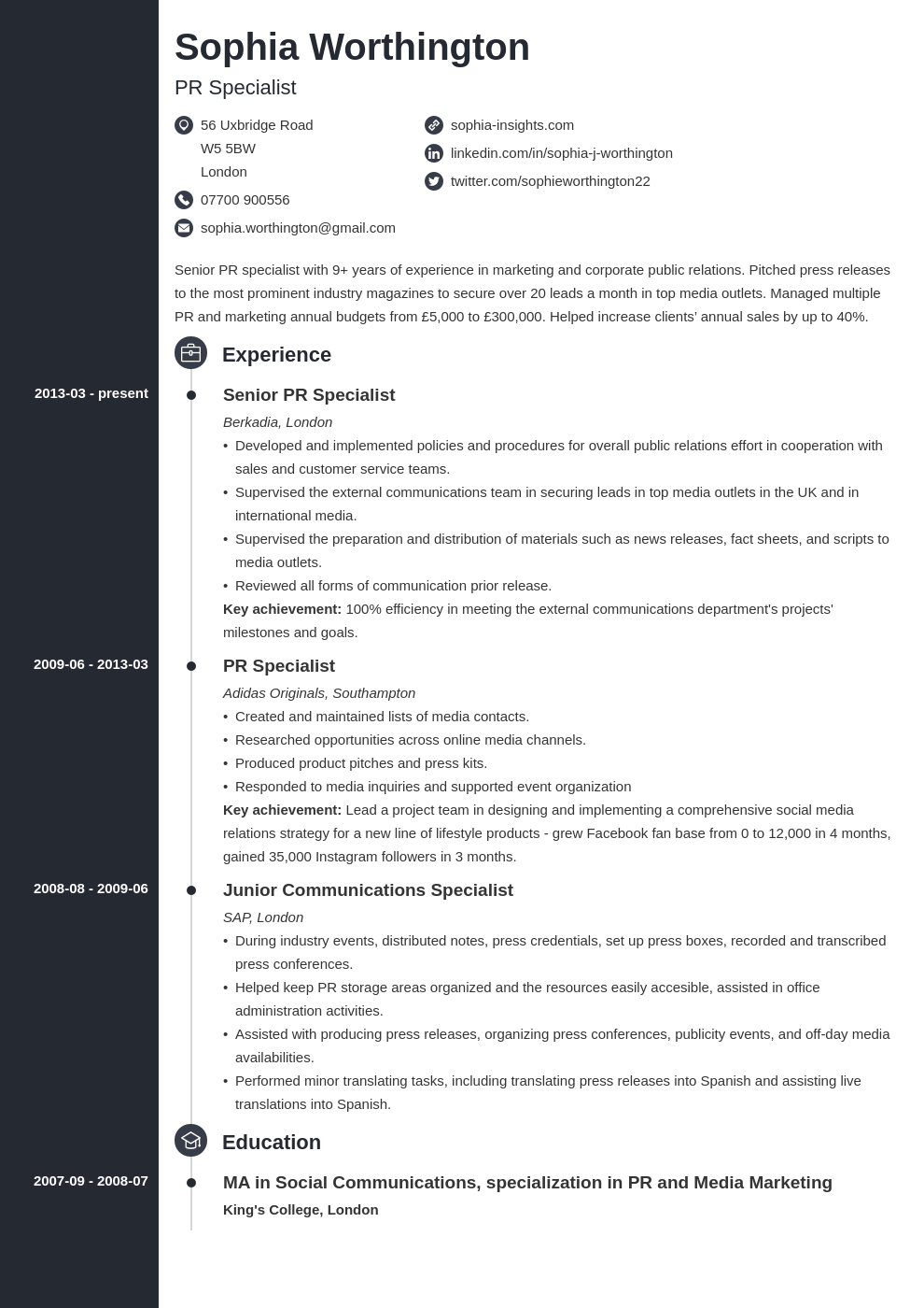 uk skills based cv template concept