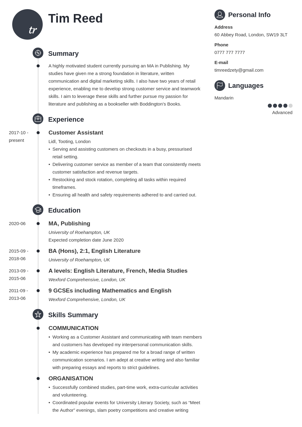 Format Of Cv For Students, CV Sample for International Students