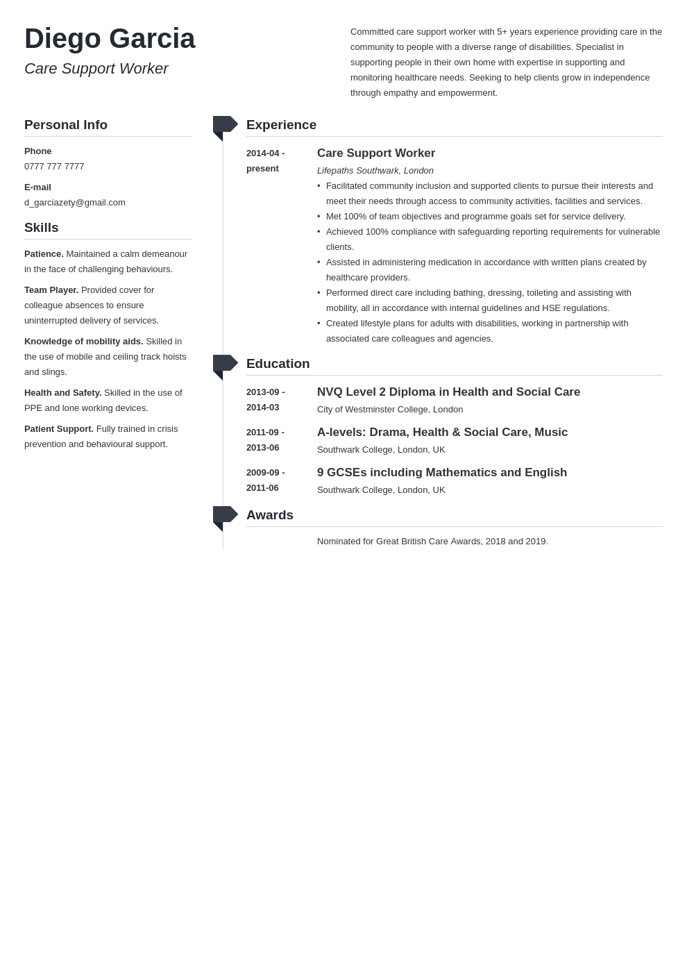 uk support worker cv example template muse