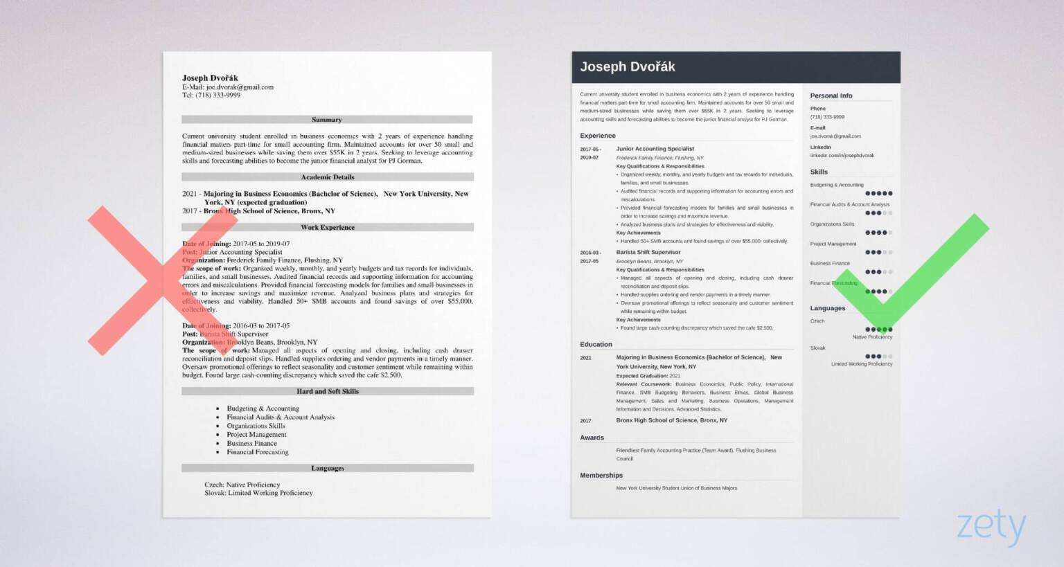 undergraduate resume templates