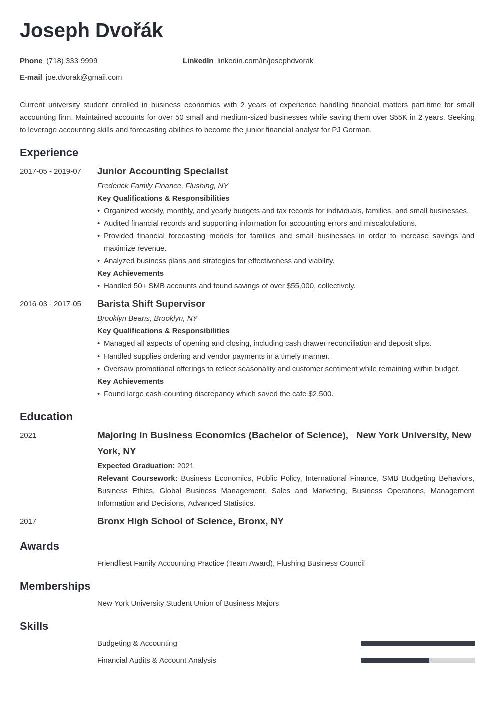 sample student resume objective