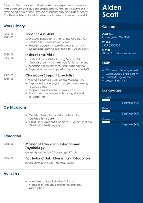 sample resume example