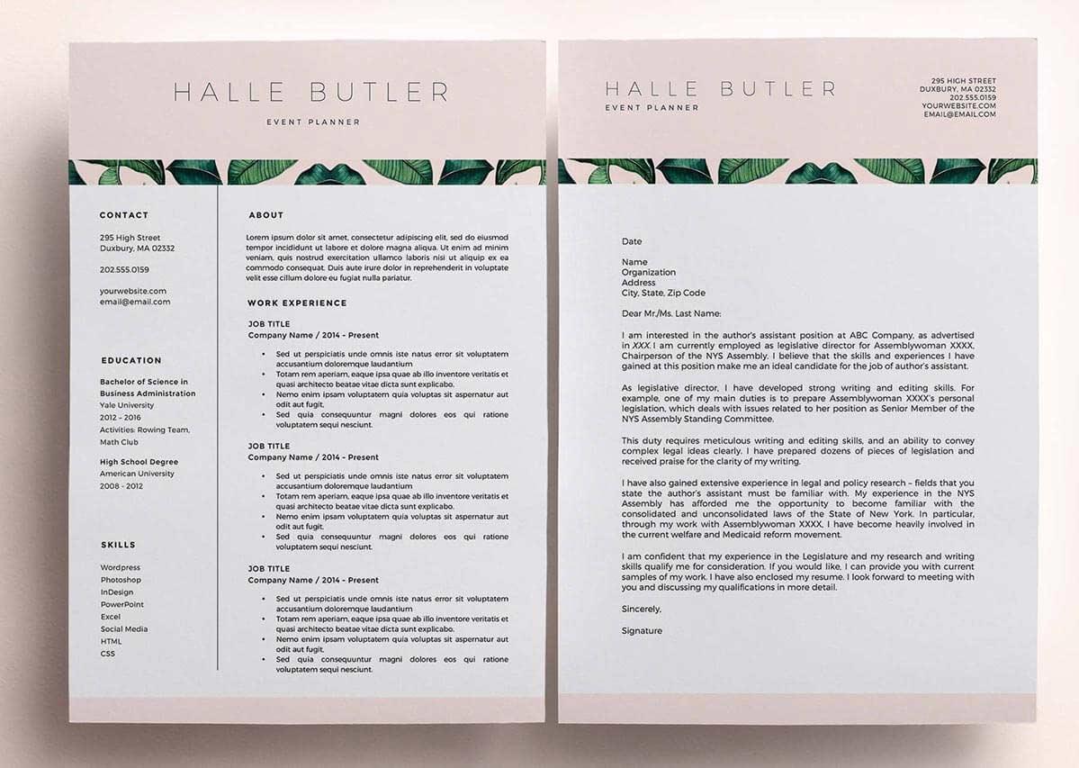 unique resume examples with leaf detail