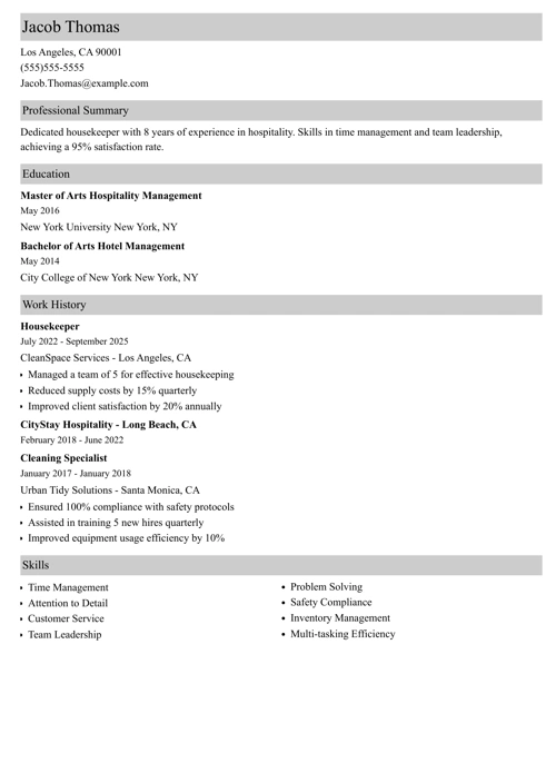 sample resume templates