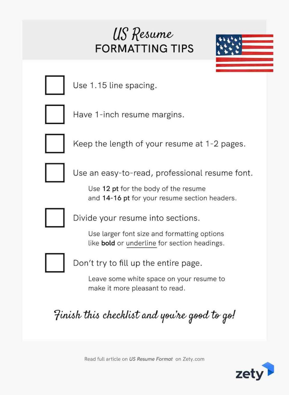 US Resume Format (American Style Resume Template)
