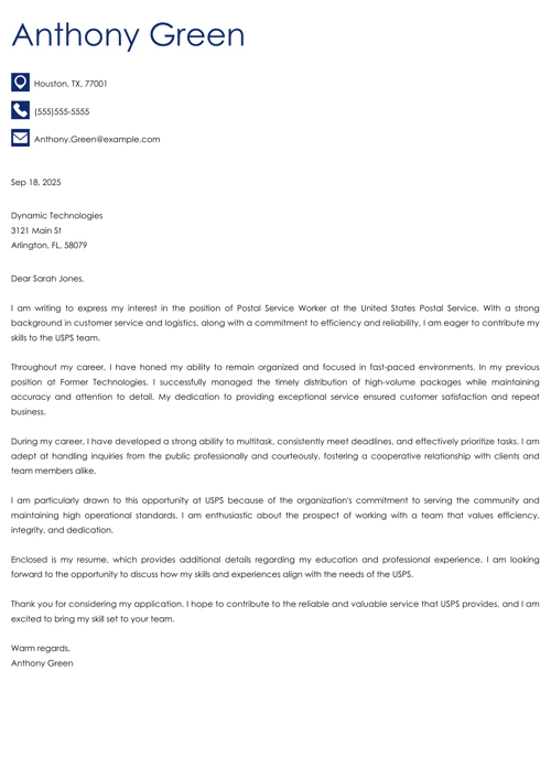 sample cover letter example