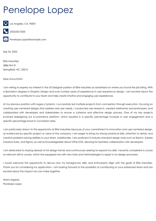 sample cover letter example