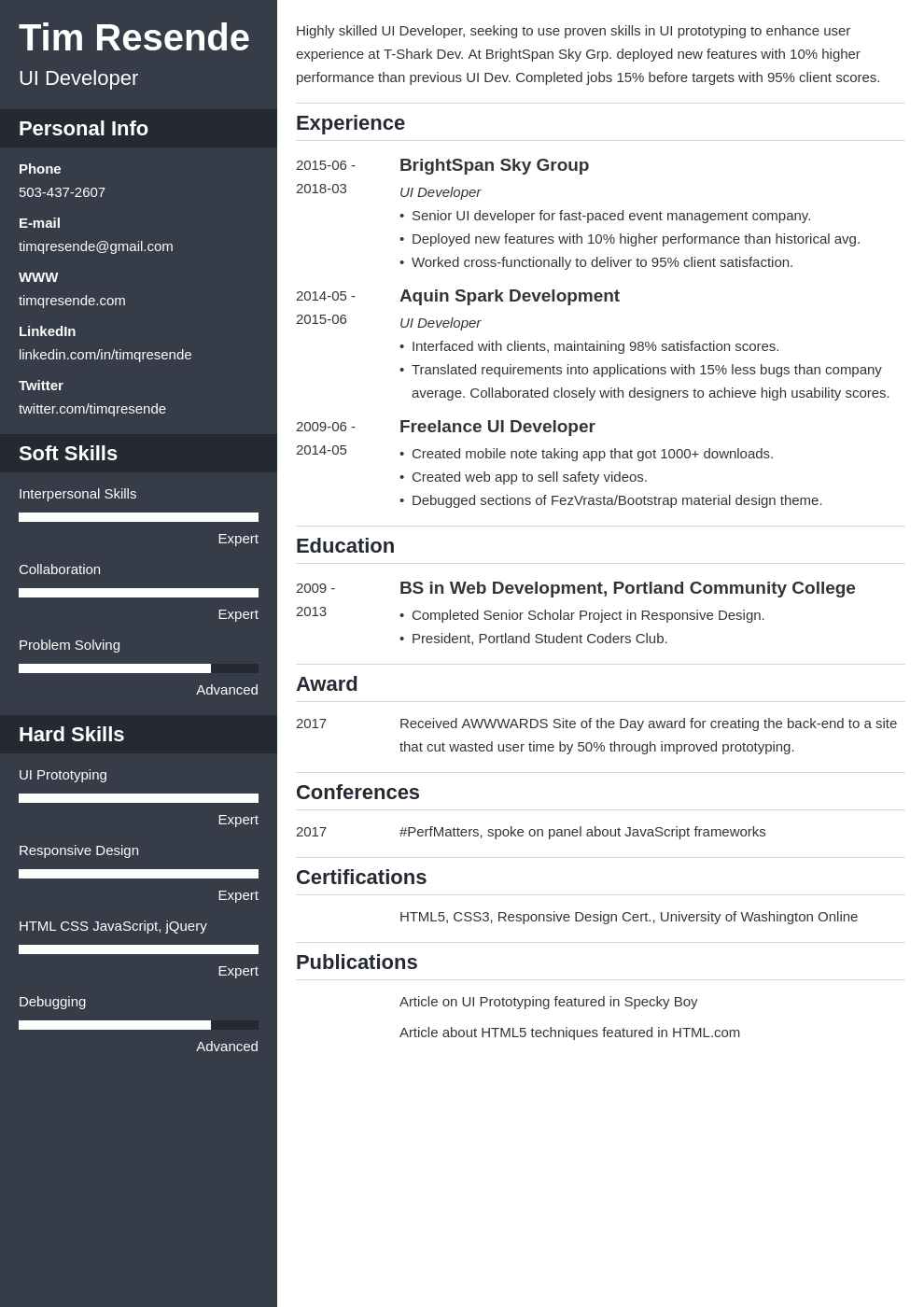 ux designer resume and ui developer resume examples template cascade