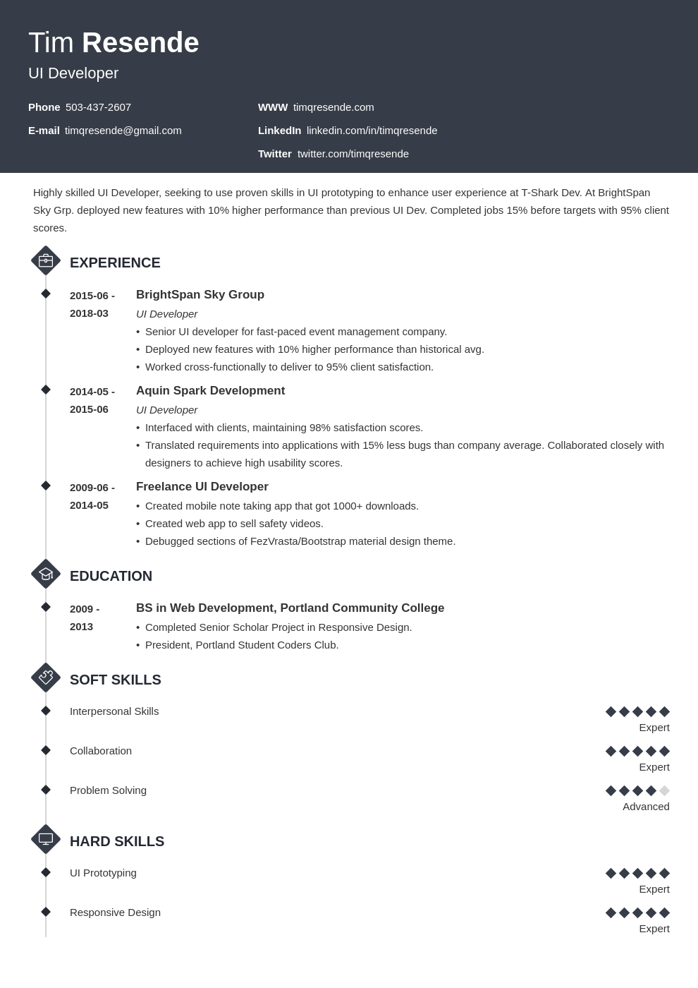 ux designer resume and ui developer resume examples template diamond