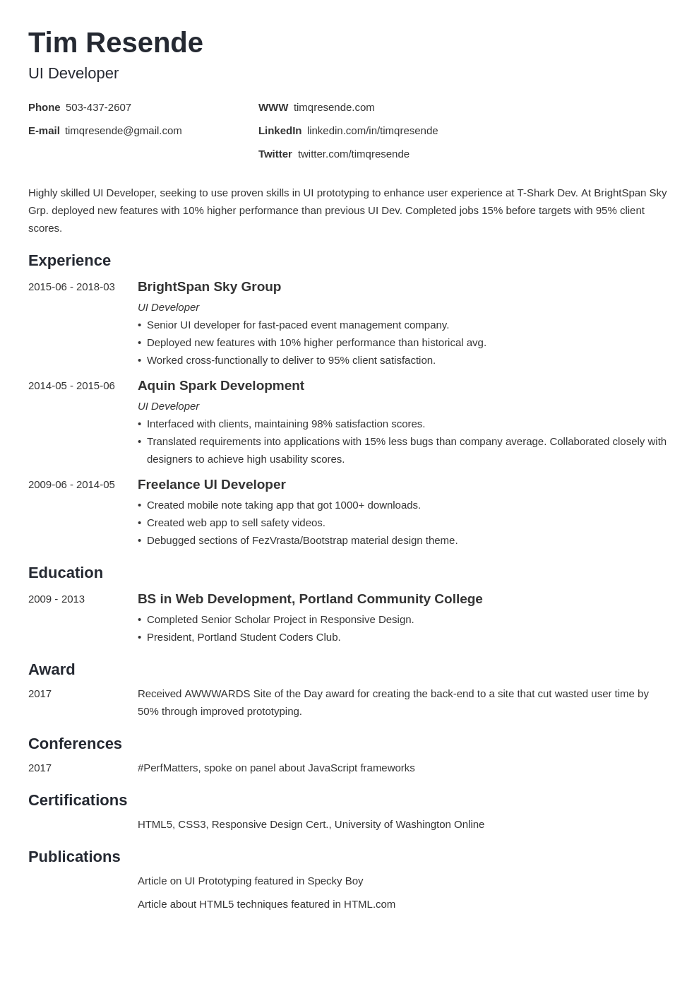 ux designer resume and ui developer resume examples template minimo