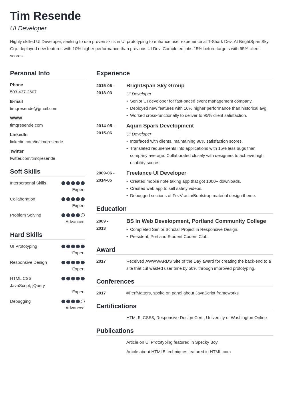 ux designer resume and ui developer resume examples template simple