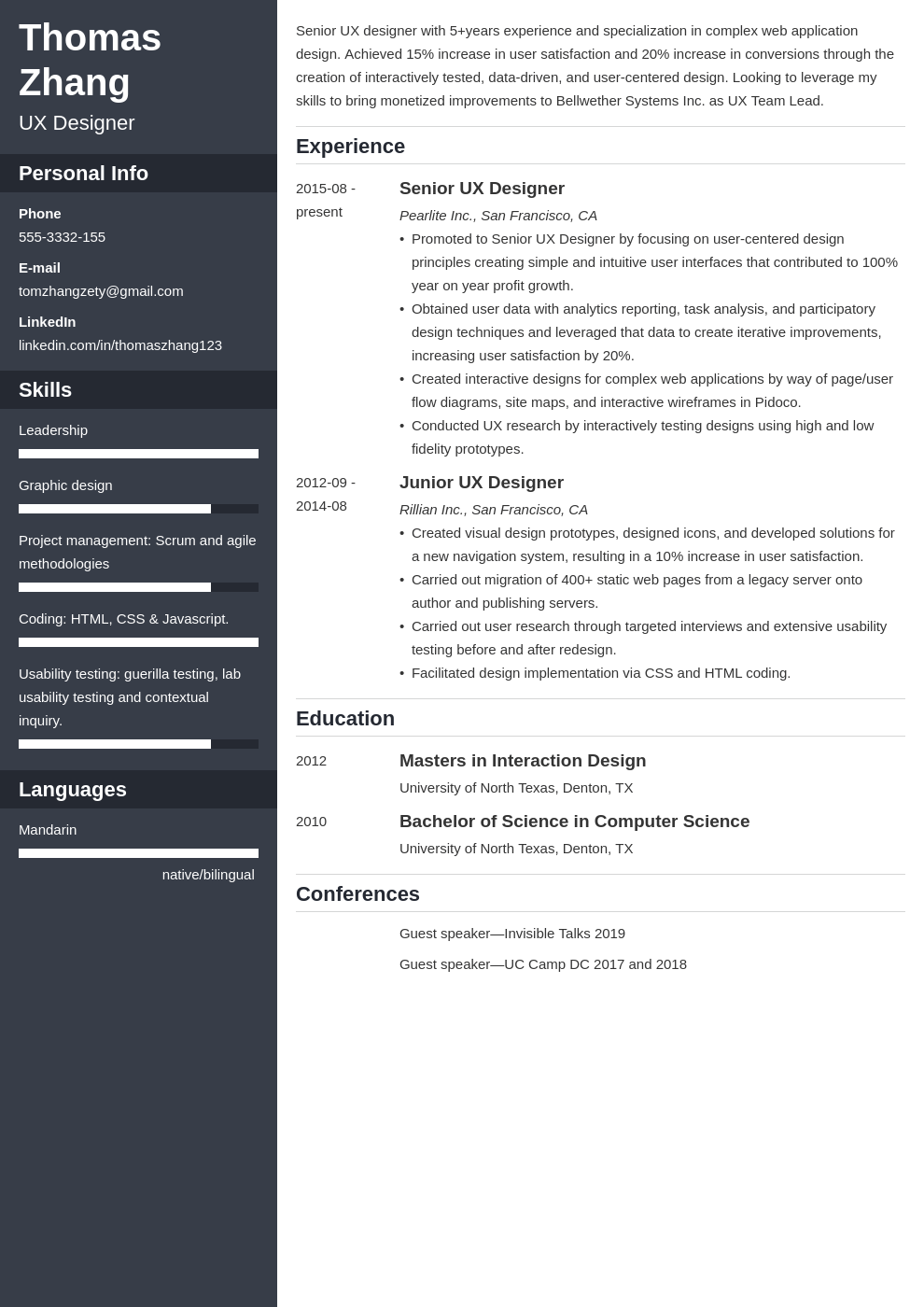 ux designer resume example template cascade