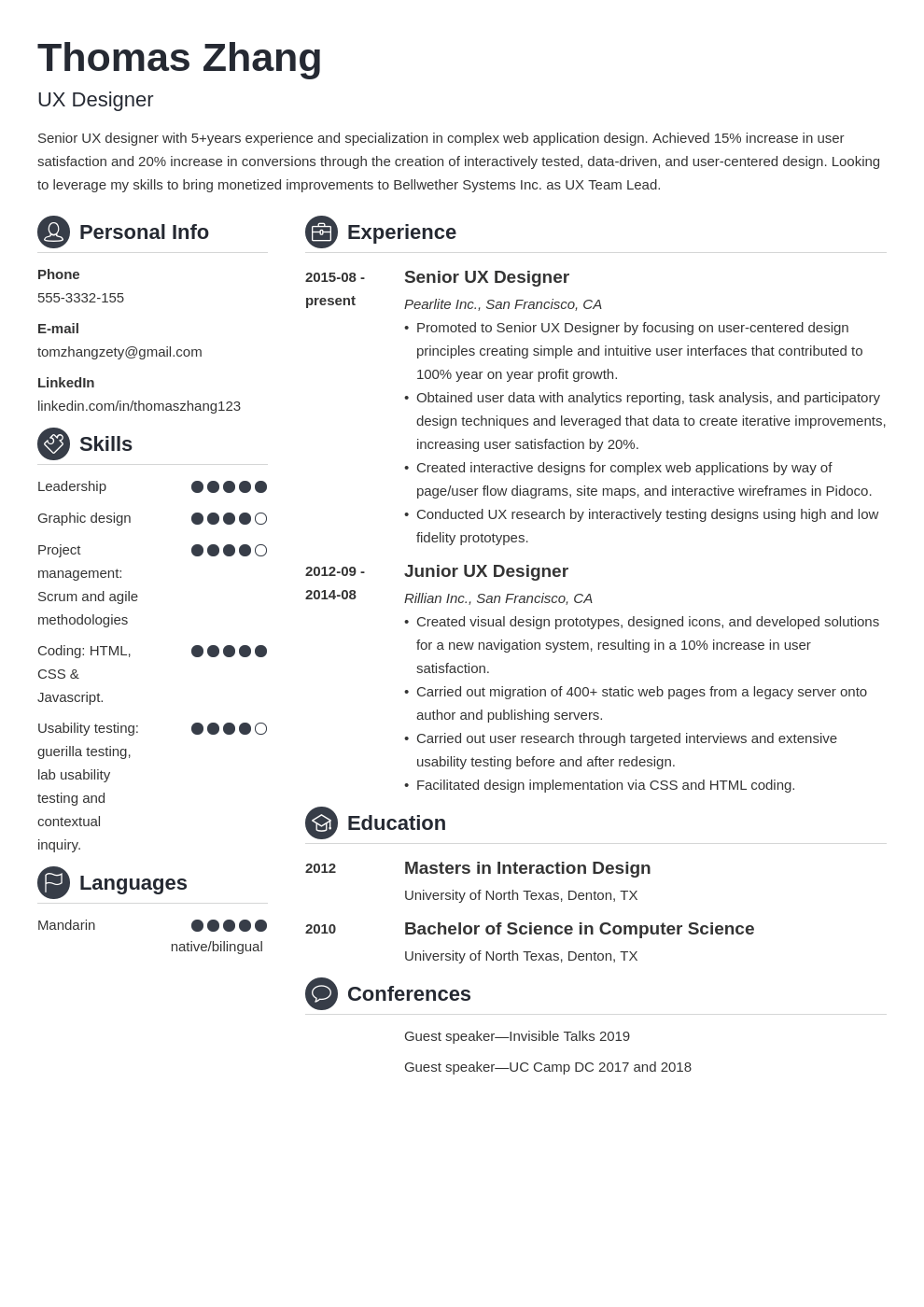 ux designer resume example template crisp