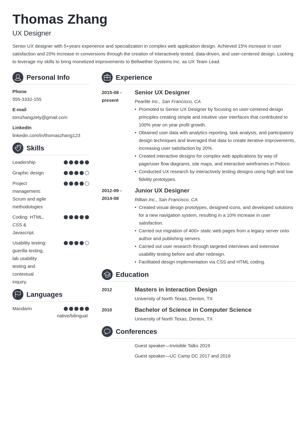 User Experience UX Designer Resume Sample For 2024