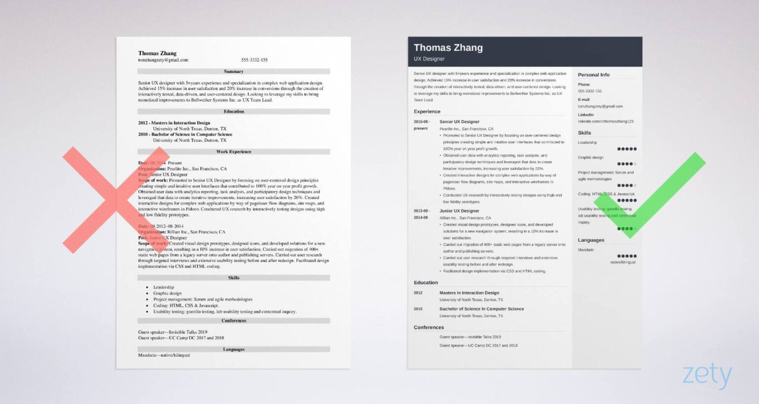 ux designer resume templates