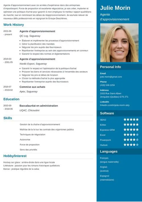 Verbes d'action sur un CV