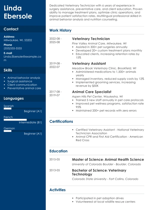 sample resume example
