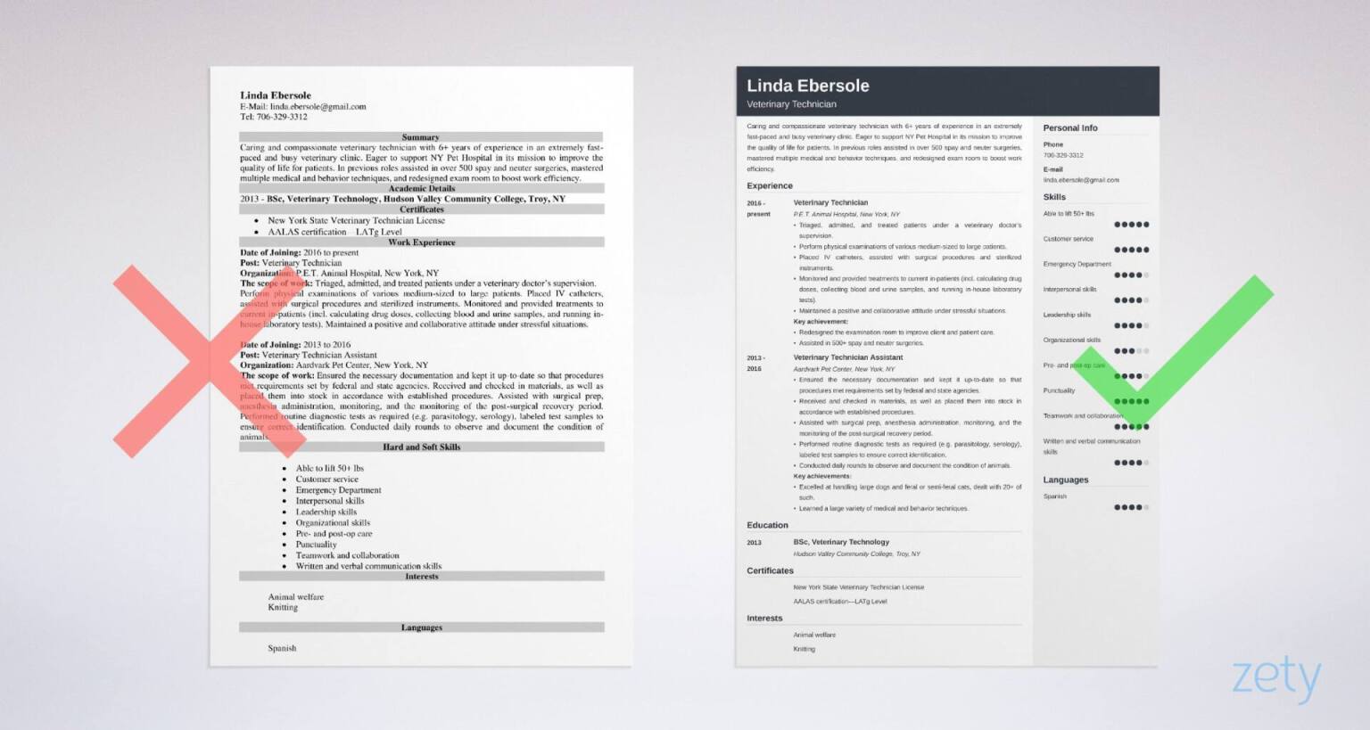 veterinary technician resume templates