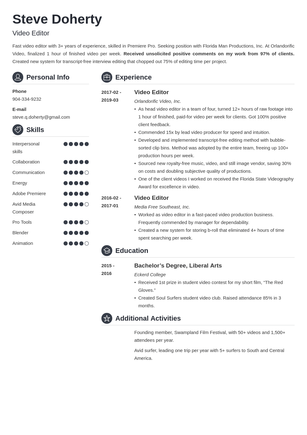 Video Editor Resume Template Video Editor Resume Template