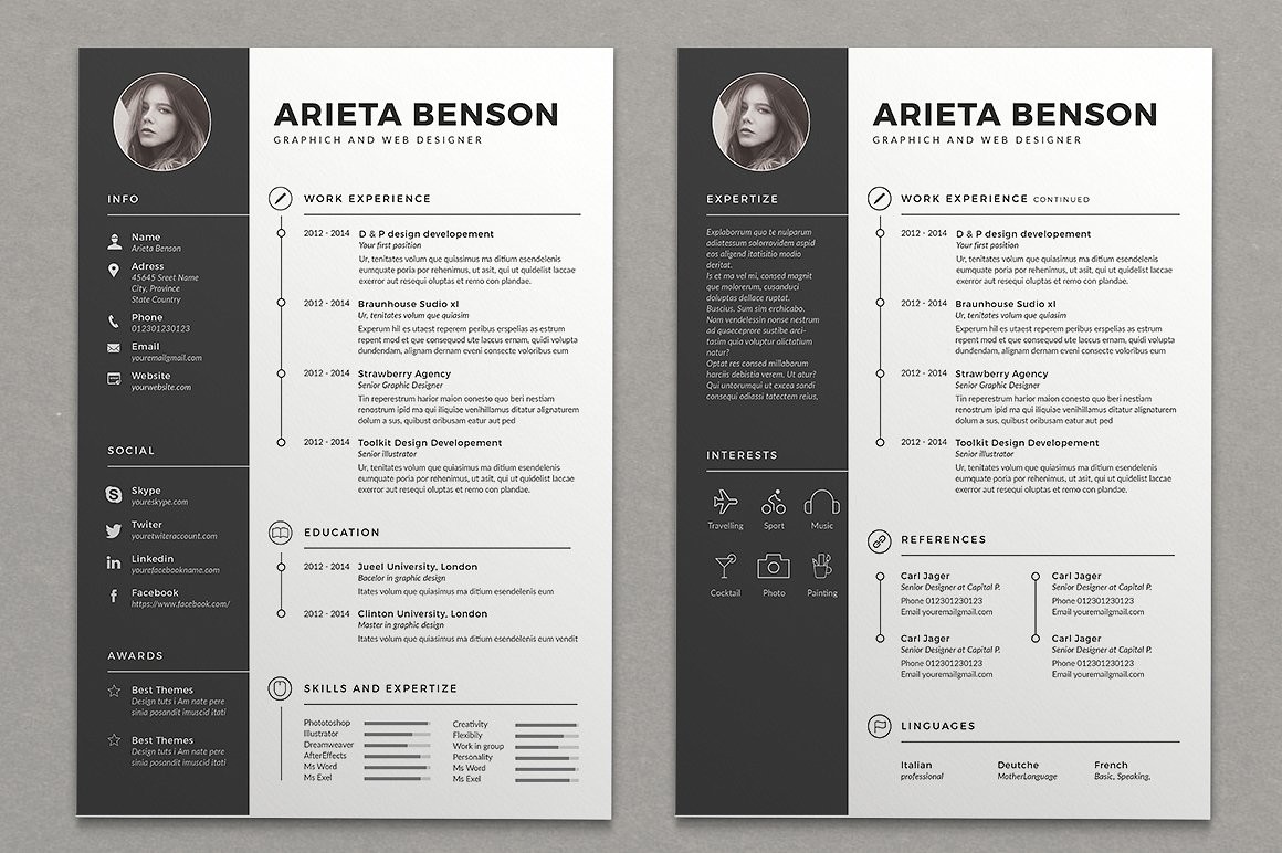 15 Visual Cv Resume Templates Download For Free